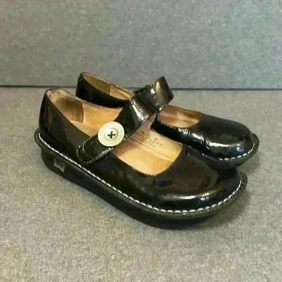 Alegria Classic Paloma Brilliant Black Patent Leather Clog Euro Sz 37 (6.5 USA) - Picture 4 of 14